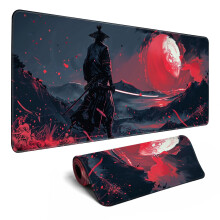 Zwarte Bureau Mat Japanse Samurai Muismat XL Rode Anime Grote Muismat Gaming