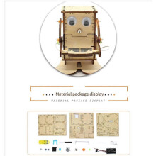Robot che mangia monete, modello fai-da-te in legno, kit didattico STEM per esperimenti scientifici