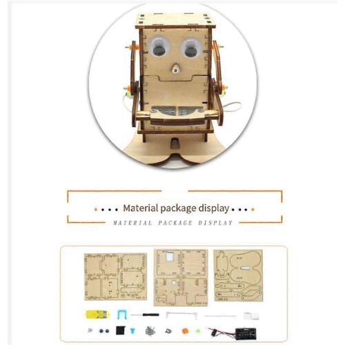 Ρομπότ που τρώει κέρματα από ξύλο, DIY μοντέλο, διδασκαλί