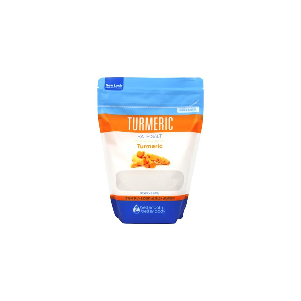 Better Bath Better B Orange Turmeric Bath Salt 32 Oz Epsom Salt With Essential Oils Turmeric Cinnamon Plus Vitamin C In Bpa-Free Pouch With Easy Press-Lock Zipper |