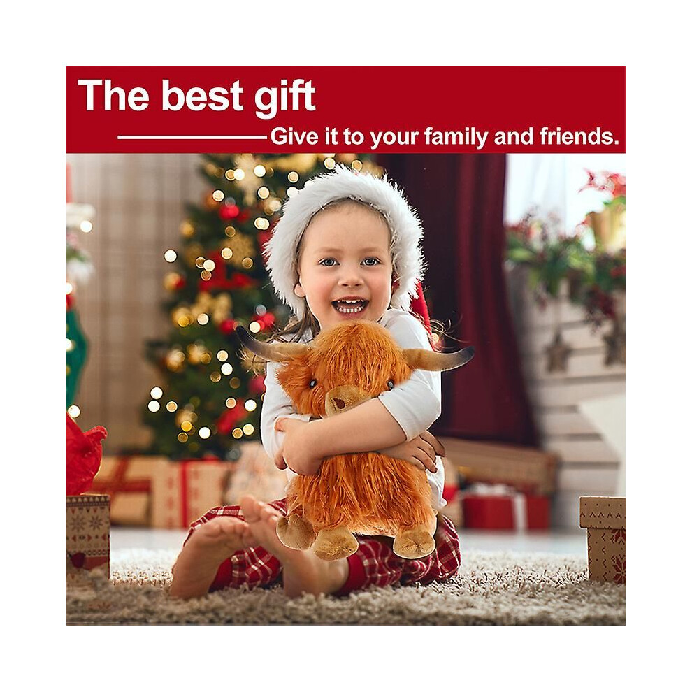 Simulation Highland Cow Animal Plush Doll Soft Stuffed Highland Cow Plush Toy