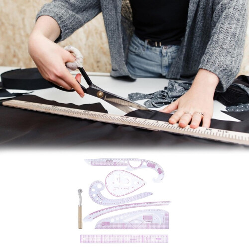 Linear Dressmaker Set with Multifunctional Sewing Pattern, Linear Curve Ruler for Quilting and Design Projects 1
