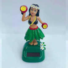 (TypeB-Green) 2025 Car Ornament Solar Ornament Bobblehead Doll Hawaiian Girl Shape Ornament Gift Creative Interior Car Supplies Car Doll Ornament
