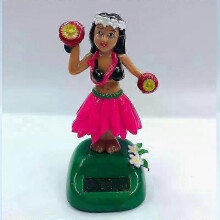 (TypeB-Pink) 2025 Car Ornament Solar Ornament Bobblehead Doll Hawaiian Girl Shape Ornament Gift Creative Interior Car Supplies Car Doll Ornament