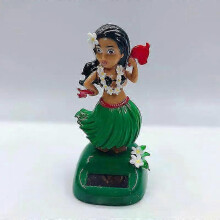 (TypeA-Green) 2025 Car Ornament Solar Ornament Bobblehead Doll Hawaiian Girl Shape Ornament Gift Creative Interior Car Supplies Car Doll Ornament