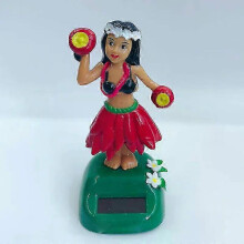 (TypeB-Red) 2025 Car Ornament Solar Ornament Bobblehead Doll Hawaiian Girl Shape Ornament Gift Creative Interior Car Supplies Car Doll Ornament