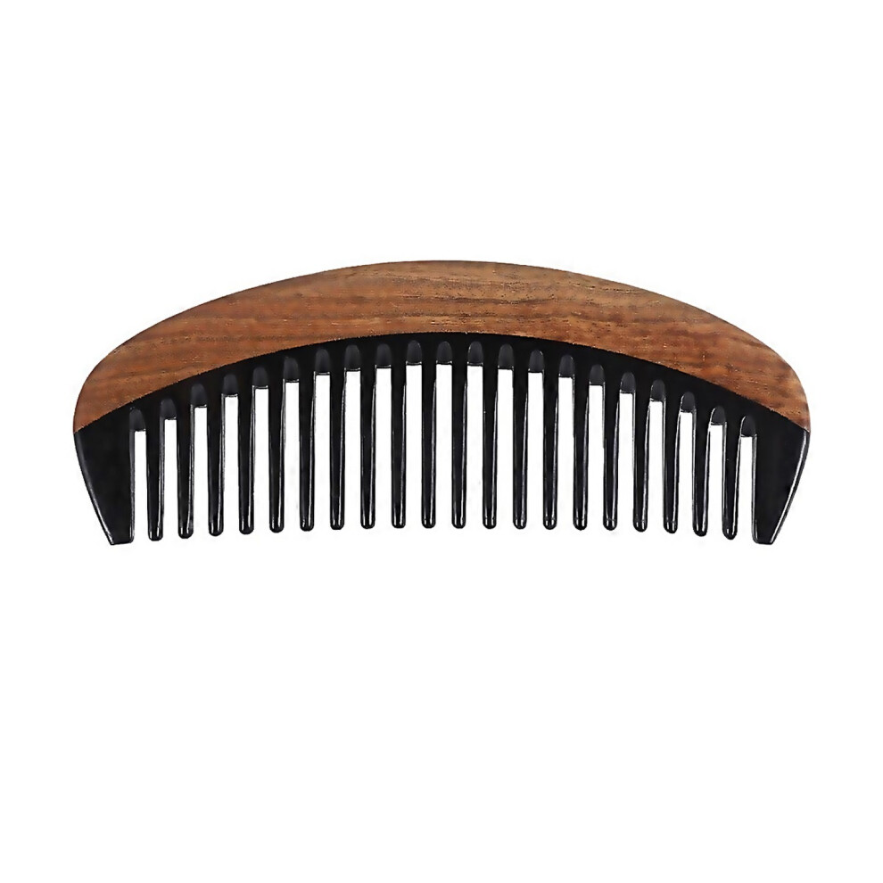 Unisex Black/Green For Hair Comb Wide Tooth Wooden Detangling Comb For Curly Hair No Static Sandalwood Buffalo Horn