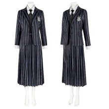 (S)Wednesday Adams Cosplay Anzug Drax Schuluniform Kleiderset (Jacke + Weste + Hemd + Kleid +