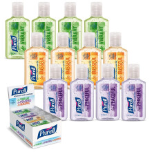 PURELL Advanced Hand Sanitizer Gel infunderet med teriske olier Duftende Variety Pack 1 fl oz Rejsestrrelse Flip Cap-flasker (ske med 12 flask