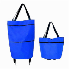 (Blauw) Opvouwbare boodschappentrolley met waterdichte tas en grote opbergcapaciteit