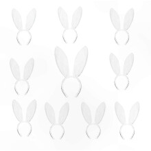 (wit) Witte konijnenoren hoofdbanden - 10 stuks kostuumaccessoires voor cosplay, Halloween en feestplezier
