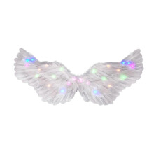 (80*40cm-Multicolor) Wit engelenvleugels kostuum engelenvleugels, vleugels halo en LED-verlichting,