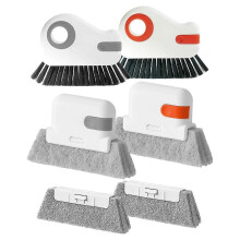 Raamrailreiniger 6 stuks, set met reinigingsborstels voor raamgroeven, voor ramen en schuifdeurrails,