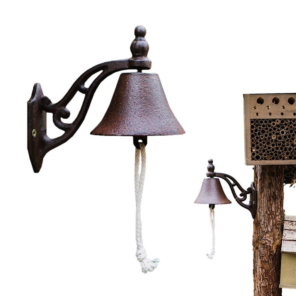 Dinner Bell Heavy Duty Decorative Doorbell With Rope For Garden, Church, Home - Manual Shaking Wall Bell 6947110643502