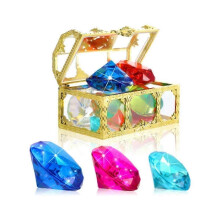 WJTG 12 stuks duik-edelsteen zwembadspeelgoed inclusief kleurrijke diamantenset, duikspeelgoed, schatkist,