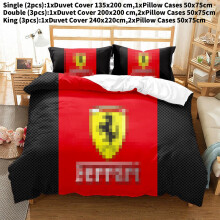 (Double(200x200cm))Set federa copripiumino stampa digitale modello Ferrari camera da letto regalo