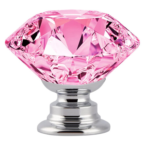 FENSING 12 Pcs 30MM Pink Glass Crystal Cabinet Knobs - Diamond Knobs for Dresser Drawers