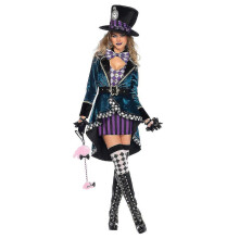 (M) Alice Mad Hatter-kostuum voor volwassenen, goochelaar, podiumkostuum, kerstkostuum