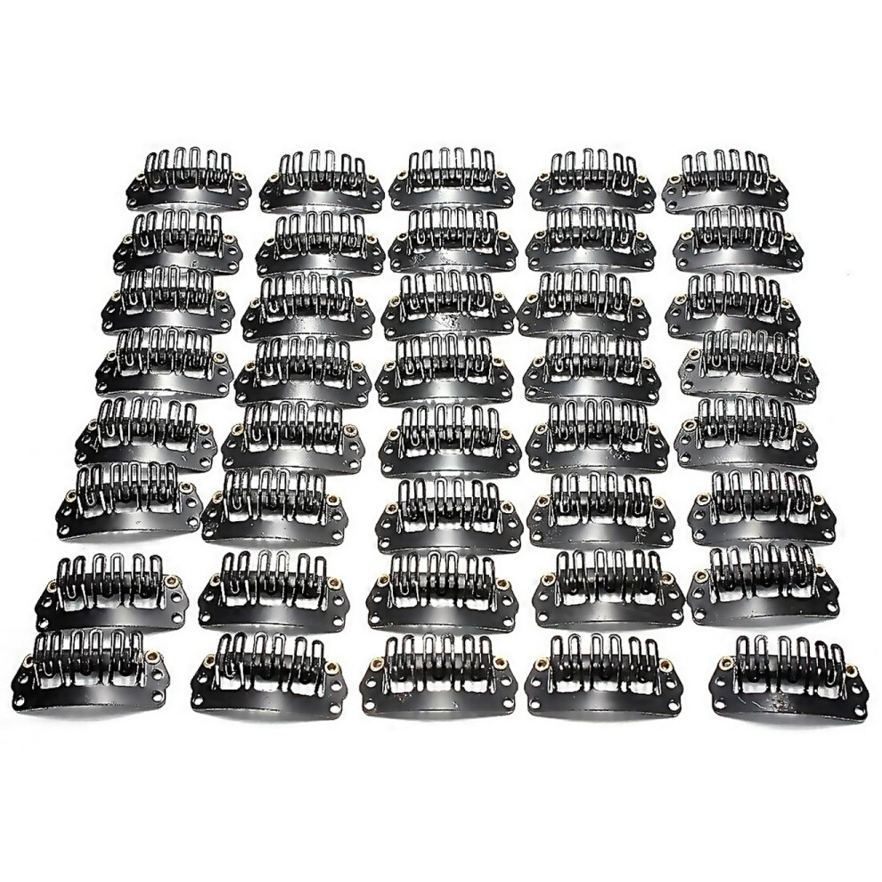 Unisex Black For 40Pcs Ushaped Clamp For Hair Extensions Wig Clips Diy Comb Frame