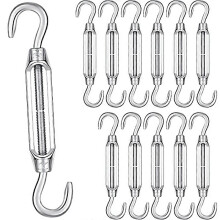 For 12 Pack Hook And Hook Turnbuckle For Cable Wire Rope Tension 304 Stainless Steel Wire Rope Tensi