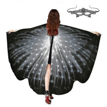 (Zwart Wit) Dames Meisjes Sjaal Vlindervleugels Dansfeest Foto Fee Dames Nimf Pixie Cosplay Accessoire