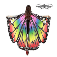 (Multicolor) Dames Meisjes Sjaal Vlindervleugels Dansfeest Foto Fee Dames Nimf Pixie Cosplay Accessoire