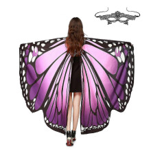 (Paars) Dames Meisjes Sjaal Vlindervleugels Dansfeest Foto Fee Dames Nimf Pixie Cosplay Accessoire