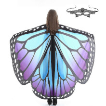 (Blauw Paars) Dames Meisjes Sjaal Vlindervleugels Dansfeest Foto Fee Dames Nimf Pixie Cosplay Accessoire