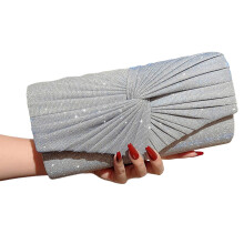 Geplooide avondtas voor dames, schoudertas met magnetische gesp en afneembare ketting