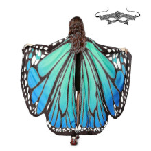 (Blauw) Dames Meisjes Sjaal Vlindervleugels Dansfeest Foto Fee Dames Nimf Pixie Cosplay Accessoire