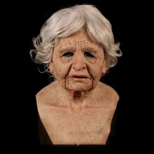 (B, longer than) 2025 Realistic Latex Old Man Mask for Halloween Party