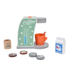 Houten koffiezetapparaat speelgoed, mini-simulatie nep-koffiezetapparaat speelgoed speelset voor kinderen
