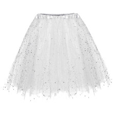(Wit) Dames Tutu Rok 1950s Vintage Ballet Bubble Dance Rokken voor Cosplay Party Gelaagde Elastische
