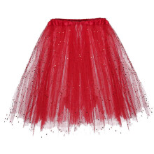 (Rood) Dames Tutu Rok 1950 Vintage Ballet Bubble Dance Rokken voor Cosplay Party Gelaagde Elastische