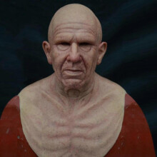 (D, longer than) 2025 Realistic Latex Old Man Mask for Halloween Party