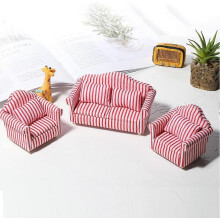 Houten poppenhuismeubels voor de woonkamer, poppenhuismeubels, houten bank, miniatuur poppenhuisaccessoires
