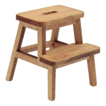 Houten poppenhuisstoelmodel voor kinderspel en miniatuurmeubelcollectie - natuurlijk