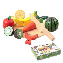 Houten fruit- en groentesnijmachine, simulatie kinderspeelgoed
