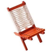 Houten poppenhuismeubels, miniatuur loungestoelmodel, fantasiespelmeubel