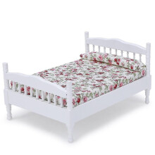 (Wit bed) Houten poppenhuismeubels speelgoed