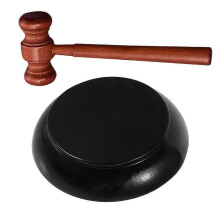 Houten hamer voor rechtszaal rollenspel rechter hamer kostuum accessoire 3 sets