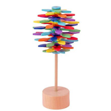 Houten Spin Lollipop Fidget Toy - Sensorisch Educatief Decompressie Speelgoed - Angst Stress Verlichting,C