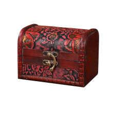 (Rood) Houten sieradendoos voor ringen en bedels, verjaardagscadeau voor vrouwen, vriendin