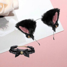 Yaju kattenoor haarspeld, hoofdbandaccessoires zwart (1 stuk)