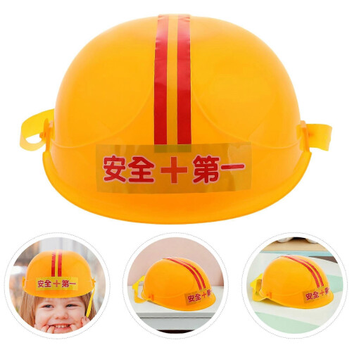 Cappello da operaio edile giallo per bambini per simulazione di sicurezza, set da 5 pezzi 1