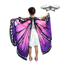 (Viola)Yougang Wings per ragazze Costume di Halloween per ragazze Ali da fata Scialle con maschera