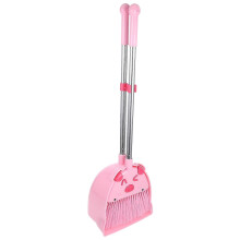 Toddler Broom and Dustpan Kids Cleaning Tool for Housework 2Sets Pink