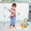 toddler cleaning set including broom, dustpan, mop, brush, scraper, sponge 4