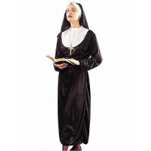 Costume da suora ZK, copricapo e tunica da cosplay, Martedì grasso, festa a tema