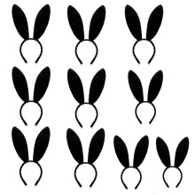 (nero) ZK-10 pezzi Fascia per capelli con orecchie da coniglio in peluche per costume cosplay (bianco)